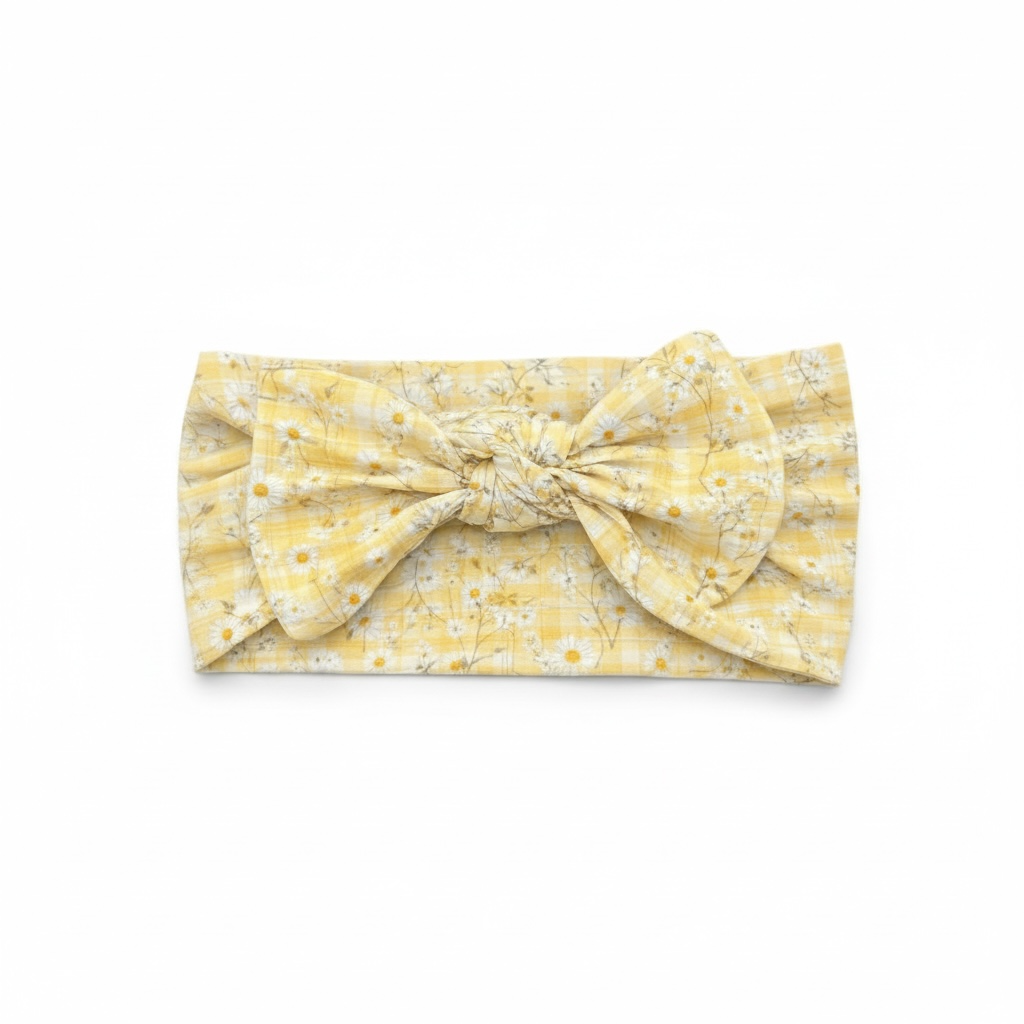 Yellow Daisy Baby Bamboo Bow