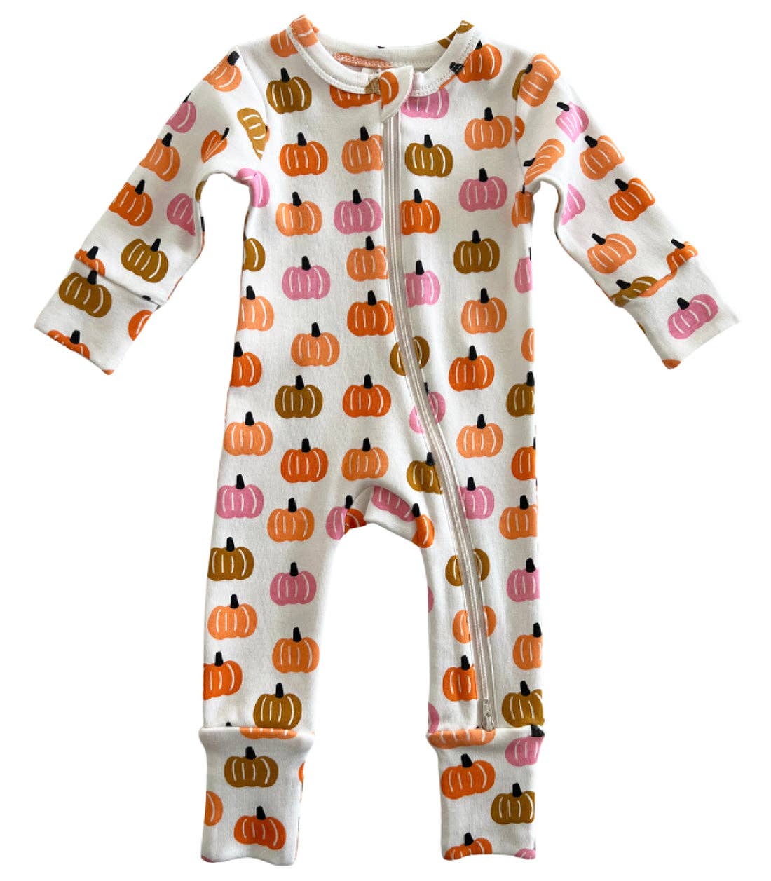 Pink Pumpkin Patch Organic 2-Way Zip Romper