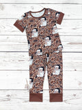 Boys Santa Claus Print Camouflage Christmas Pajamas