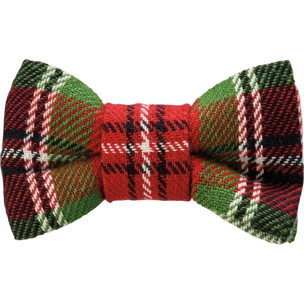 Christmas Plaid Medium Pet Bow Tie Set