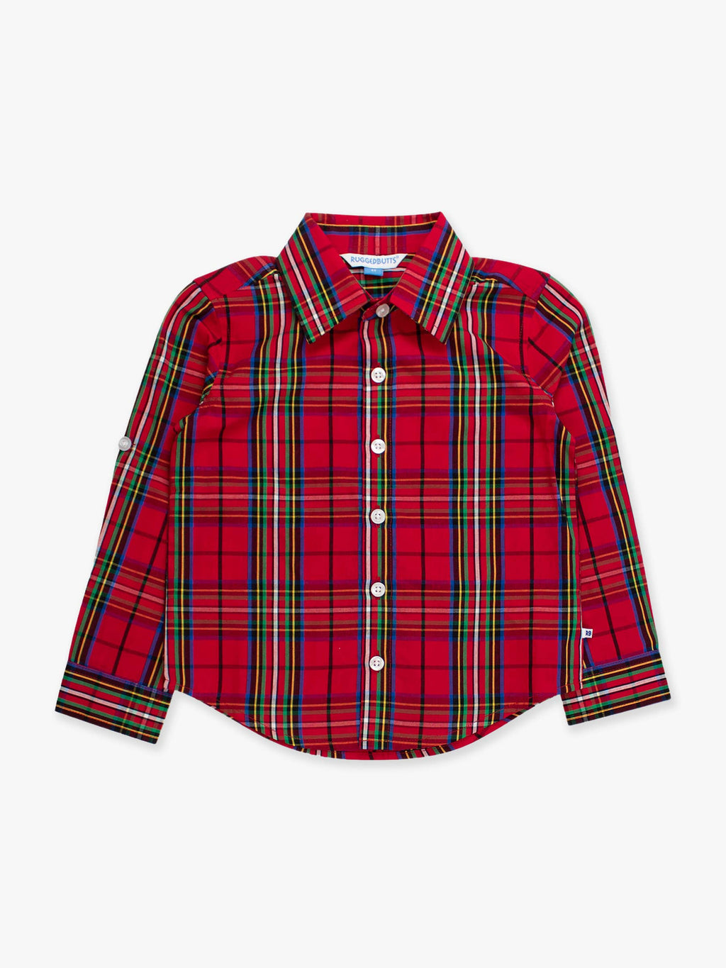 Boys Red Nicholas Plaid Long Sleeve Button Down Shirt