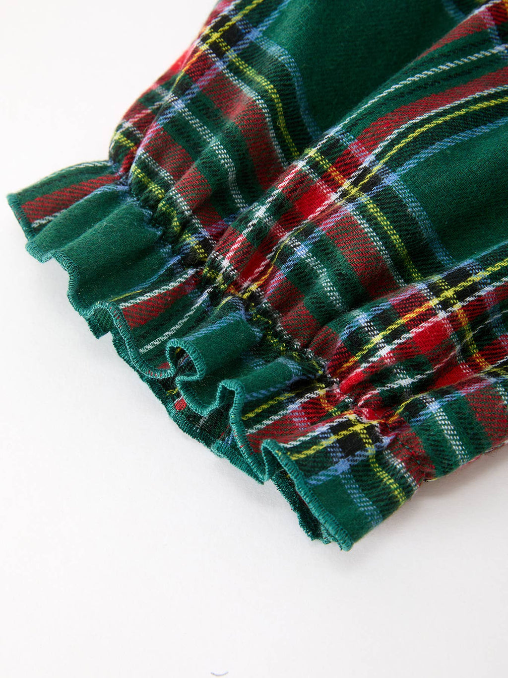 Christmas Green Plaid Mommy and Me Matching Dress