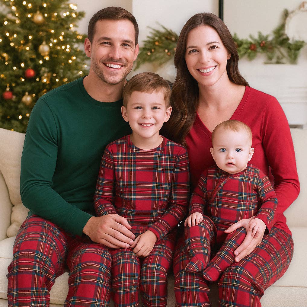 Christmas Tartan Plaid Family Matching Soft Bamboo Pajamas