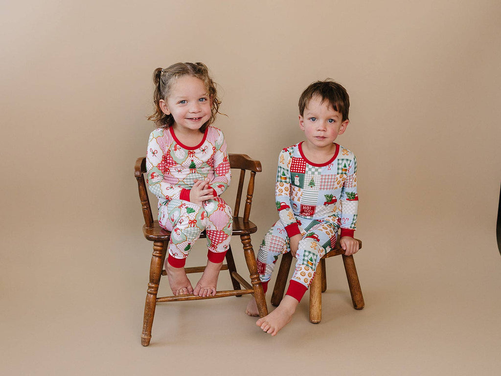 Bamboo Two Piece Set | Santa Patchwork