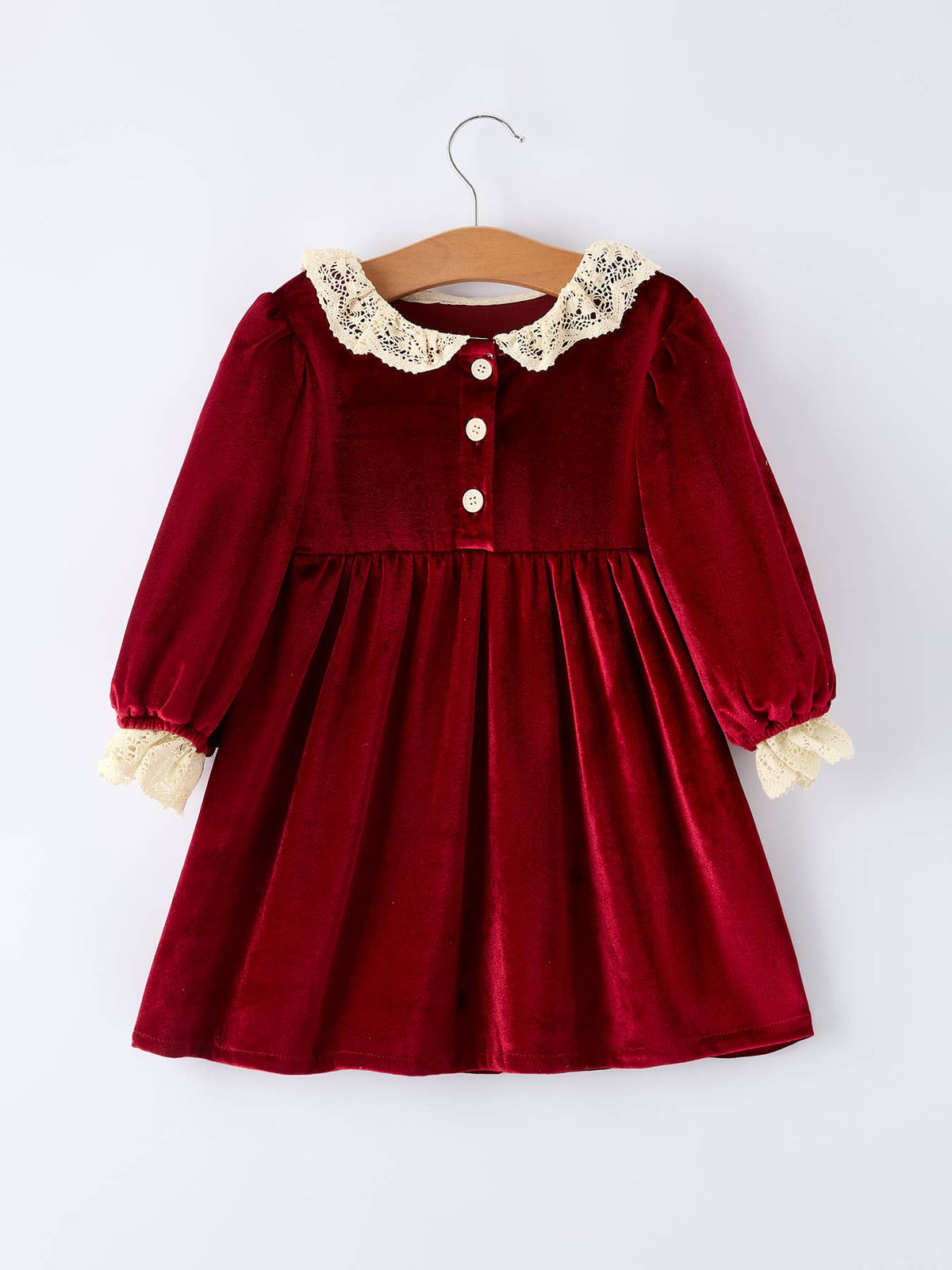 Christmas Long Sleeve Lace Girls' Dress