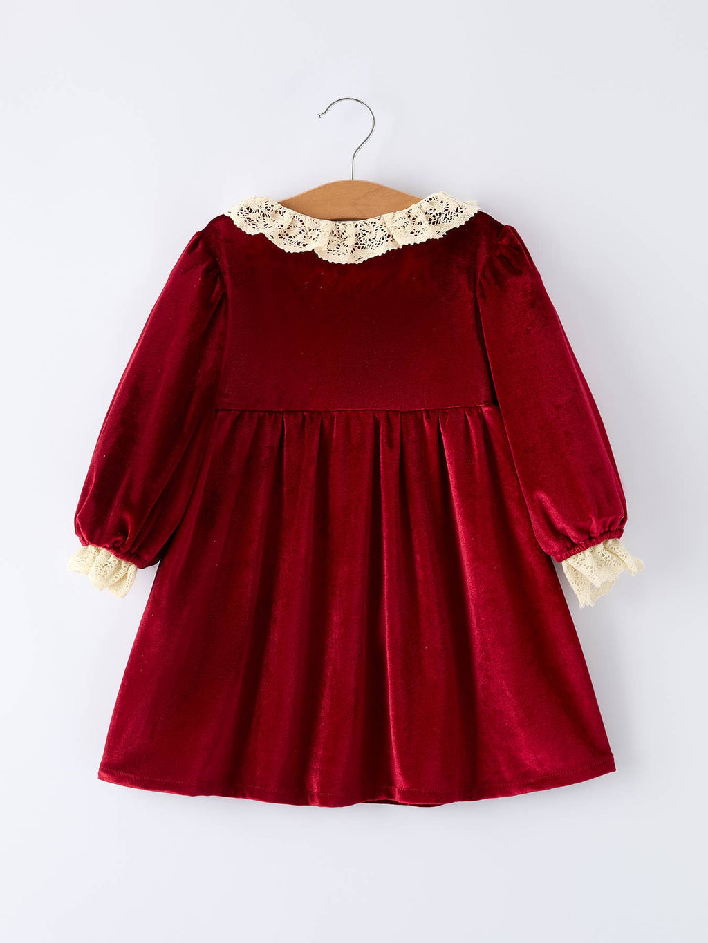 Christmas Long Sleeve Lace Girls' Dress