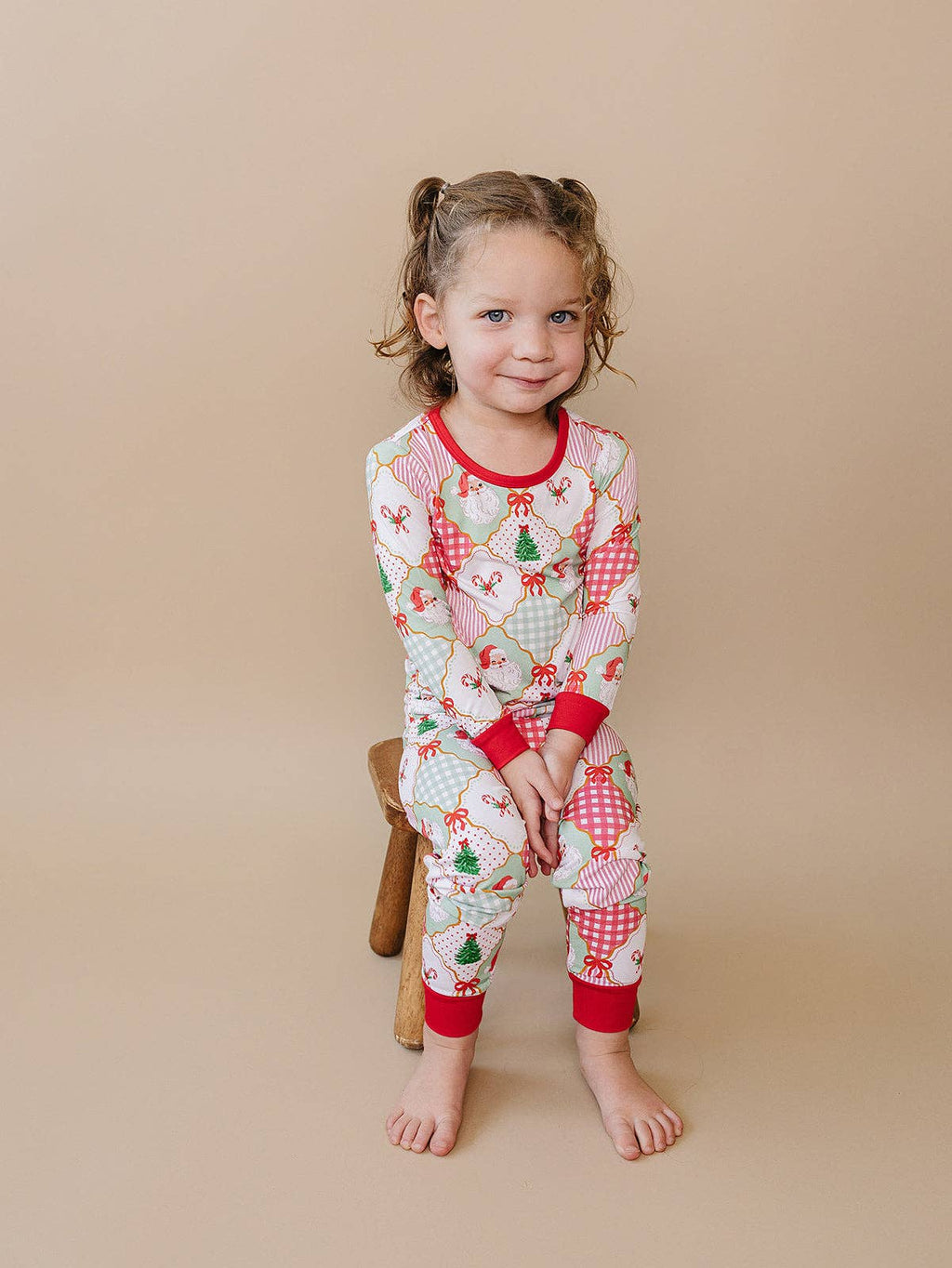 Bamboo Two Piece Set | Santa Patchwork