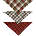 Large Plaid Christmas Pet Bandana Set