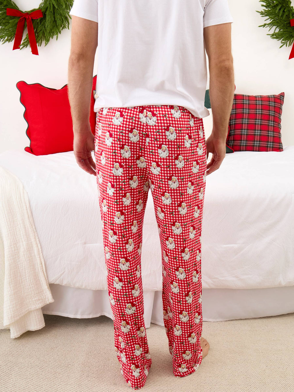 SoftSnooze™ Adult Bamboo Viscose Red Dear Santa Pajama Pants