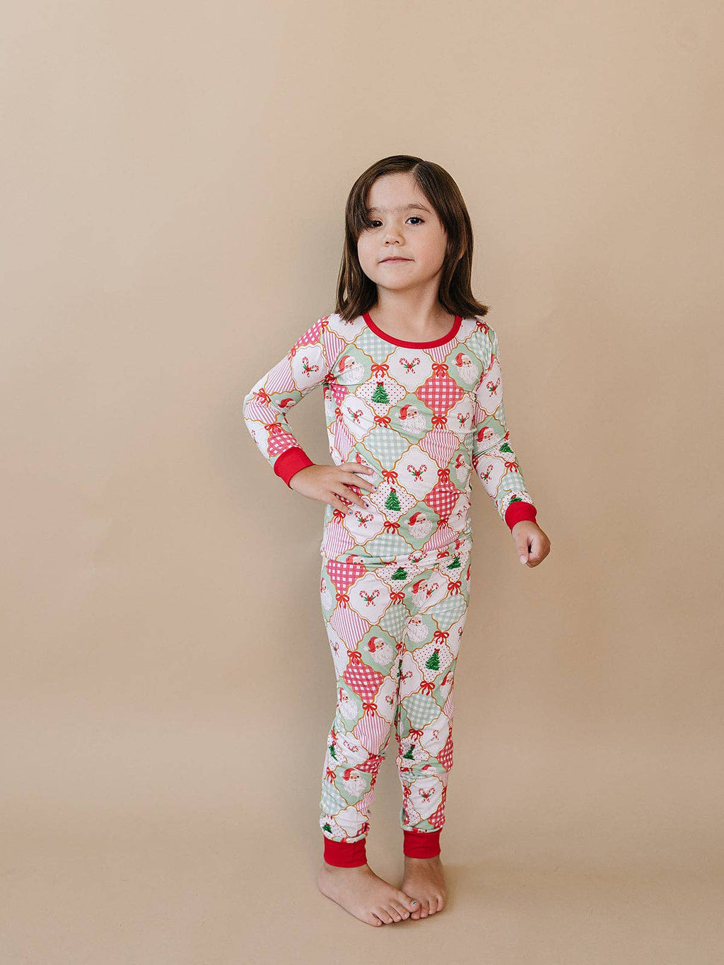 Bamboo Two Piece Set | Santa Patchwork