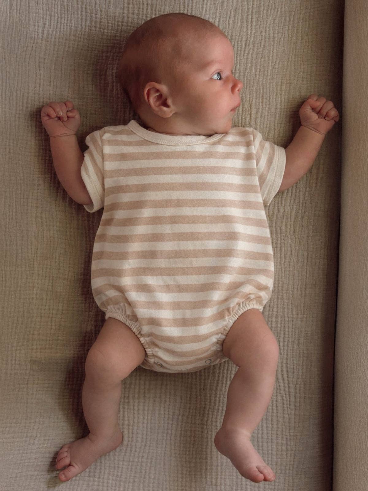 Biscuit Stripe Organic T-Shirt Bubble