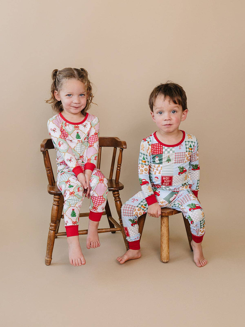 Bamboo Two Piece Set | Santa Patchwork
