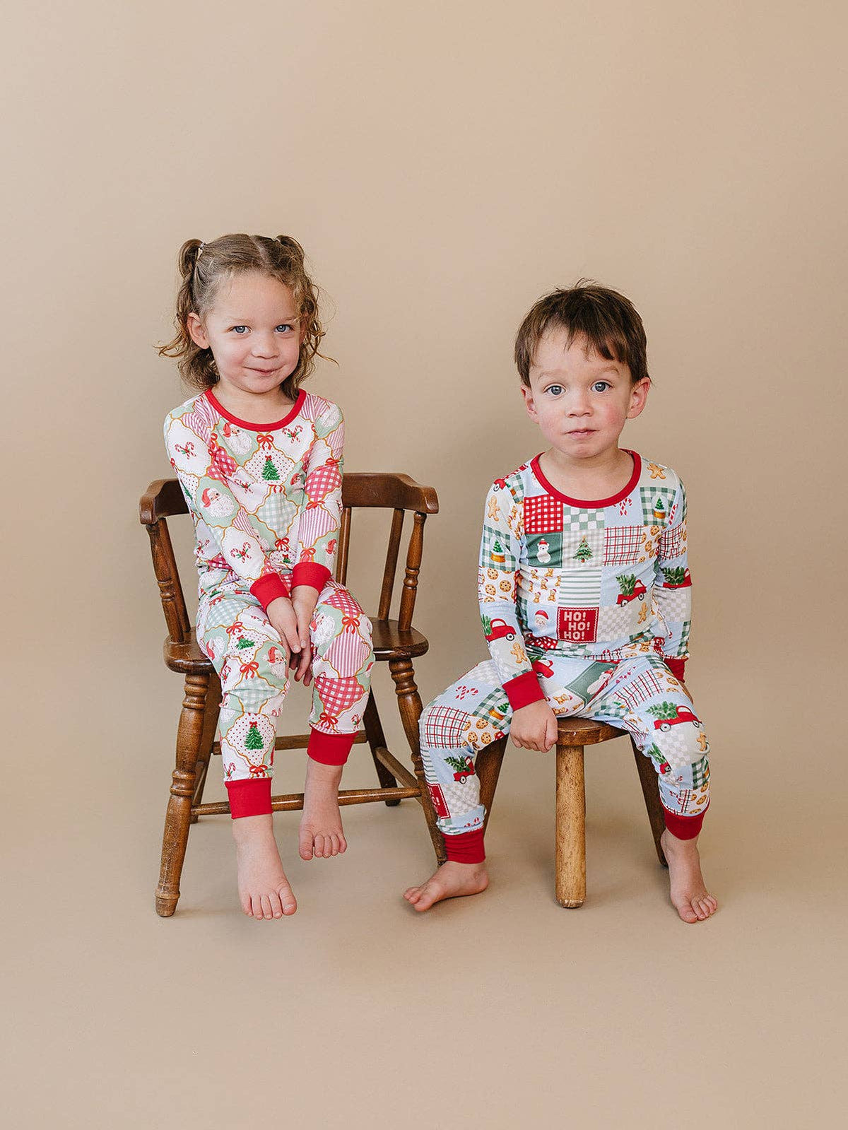Bamboo Two Piece Set | Santa Patchwork