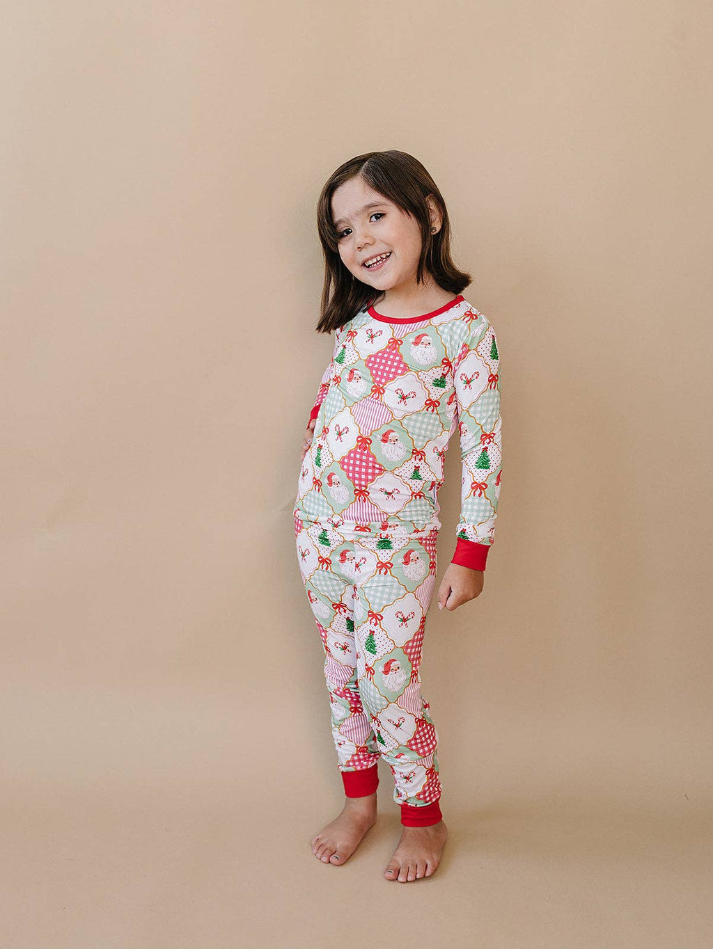 Bamboo Two Piece Set | Santa Patchwork