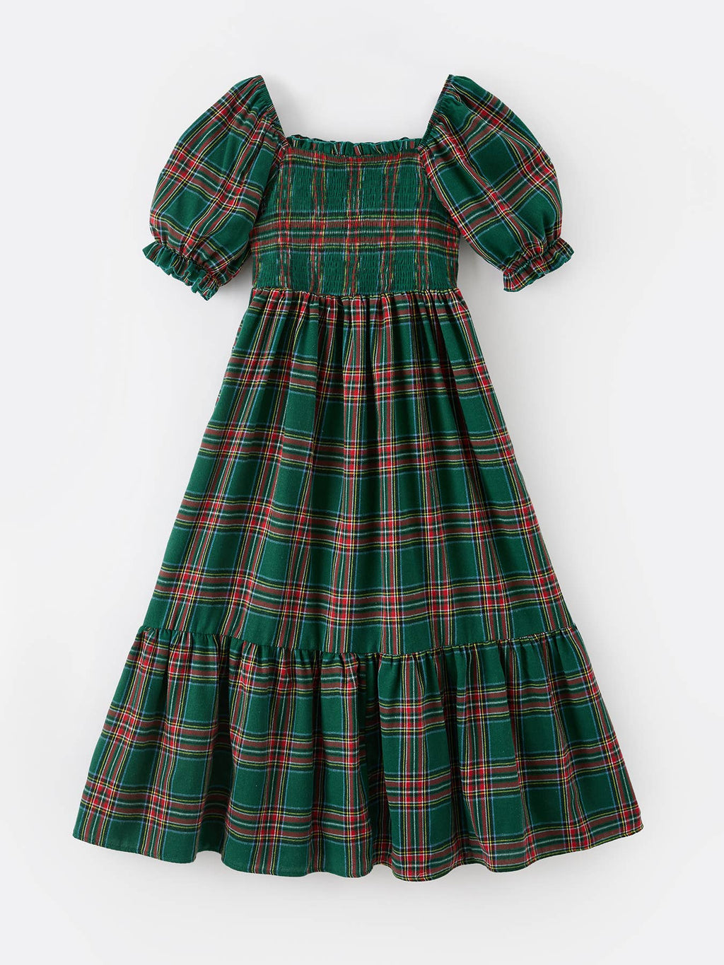 Christmas Green Plaid Mommy and Me Matching Dress